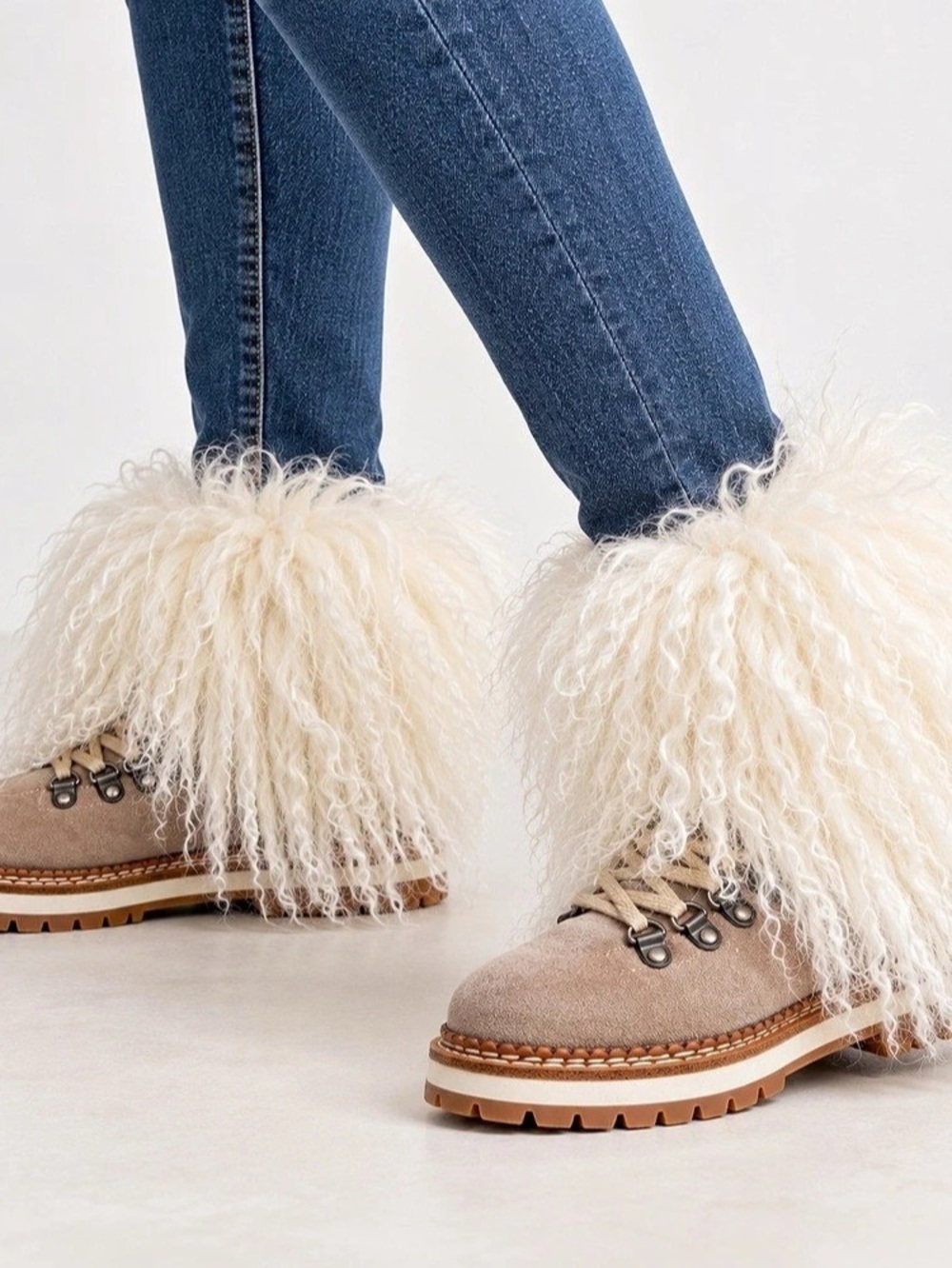 NEW La Montelliana 1965 Luxury Shaggy Mongolian lamb Fur Winter Boots - Size IT